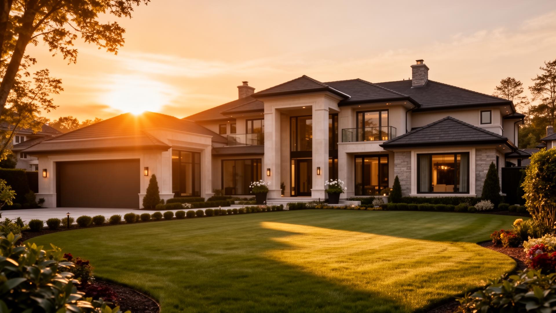 Luxury home at golden hour